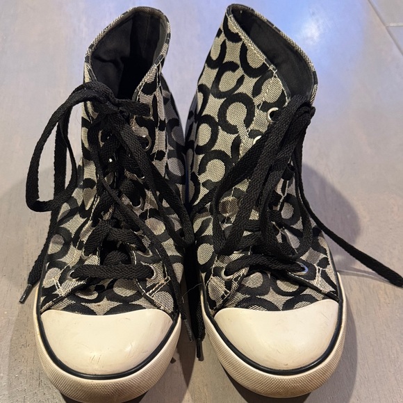 Coach Black and White High-Top Sneakers - Picture 2 of 8